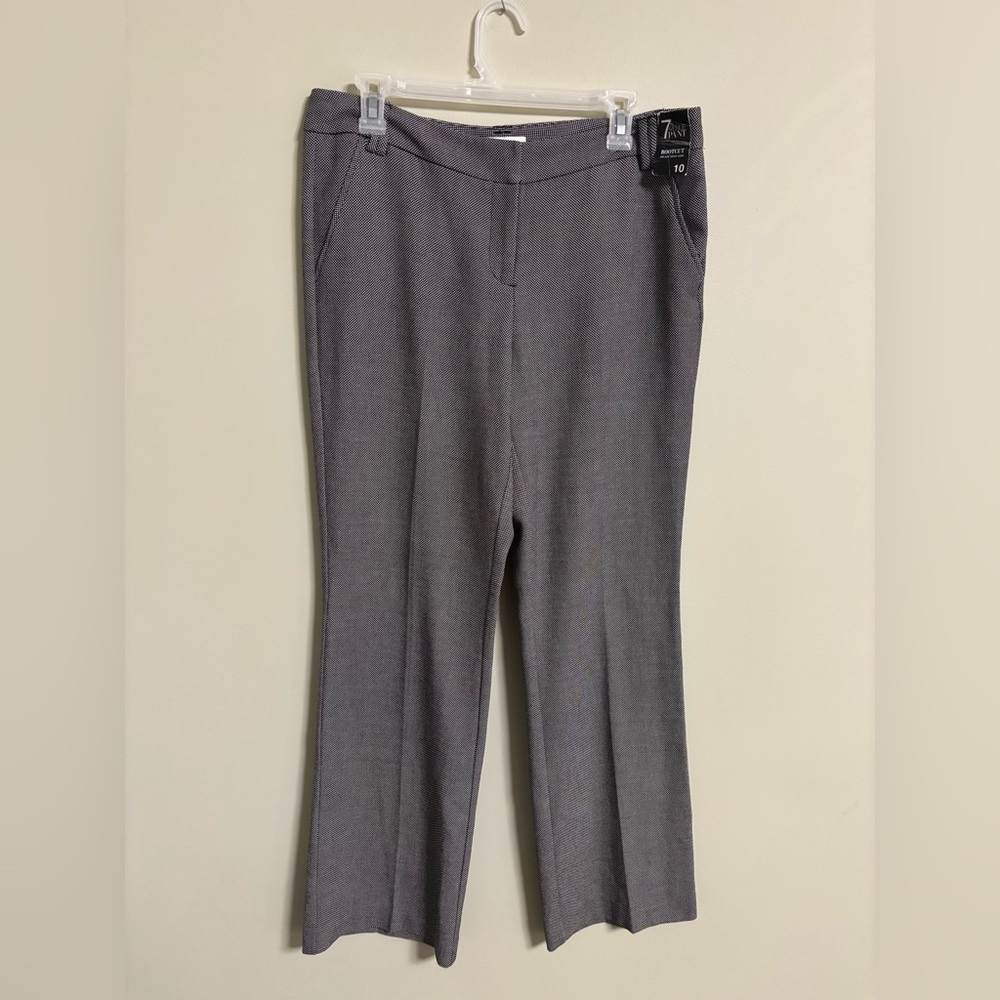 7th Avenue NY Dress Pants Womens Size 10 Regular Bootcut Flat Front New Black